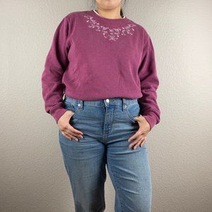 Vintage 90s Blair Double Collar Boysenberry Sweater - M